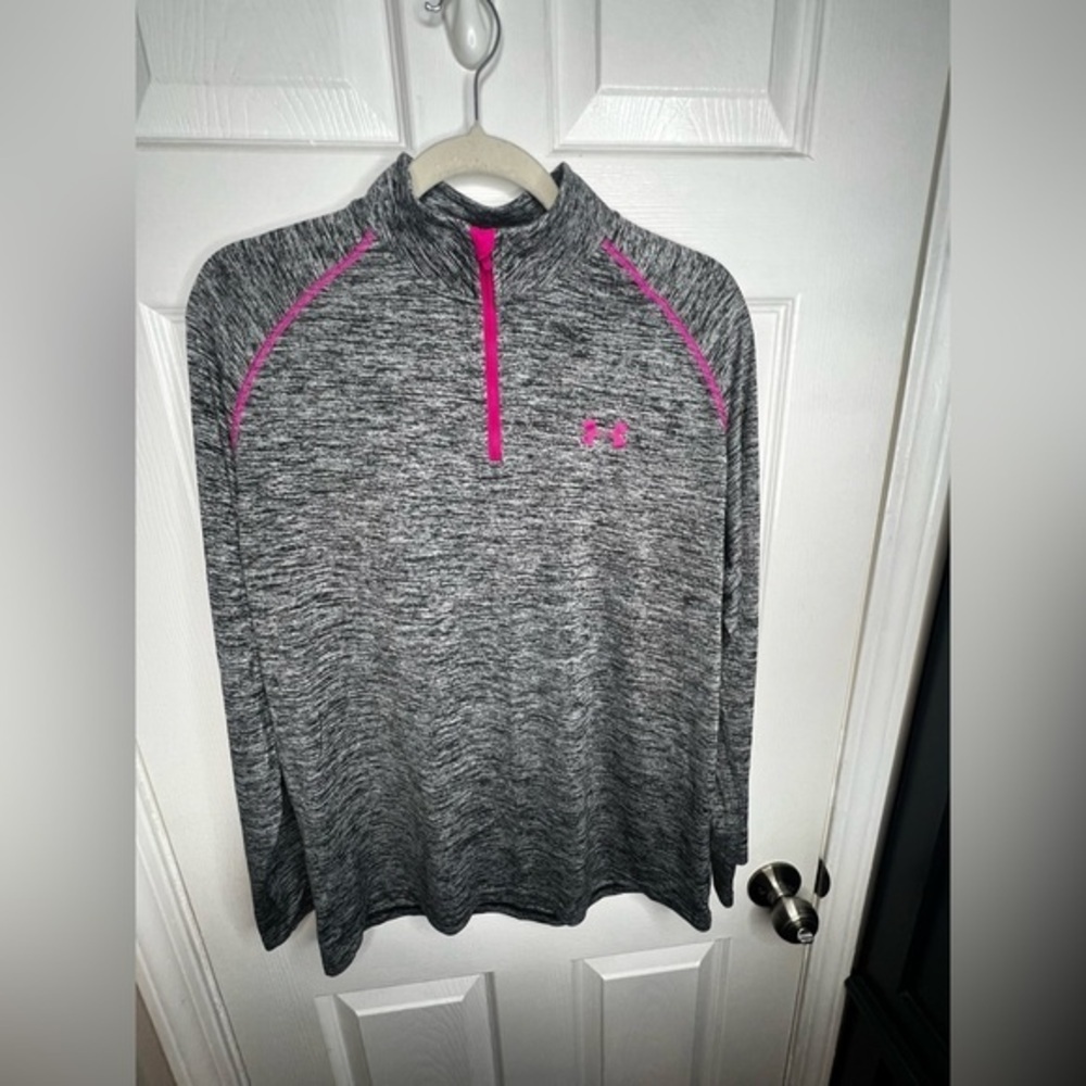 Under Armour Men’s Medium Heat Gear Loose Fit 1/4 Zip Long Sleeve Gray Top M - Picture 2 of 12